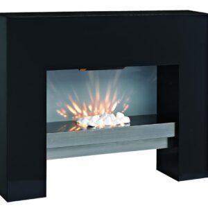 FREE STANDING MDF ELECTRIC FIREPLACE FIRE HEATER BLACK REMOTE CONTROL LED LIGHT