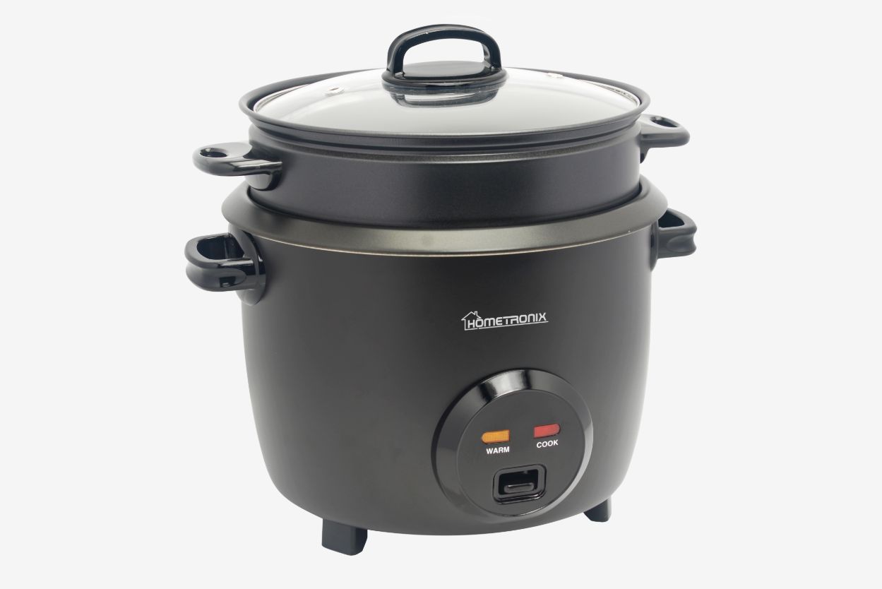Hometronix 1.8L Rice Cooker with Thermostat – Matte Black, Non-Stick Inner Pot, Keep Warm Function, Glass Lid, Measuring Cup & Steam Tray – Perfect for Fluffy Rice, Vegetables & One-Pot Meals - Image 5