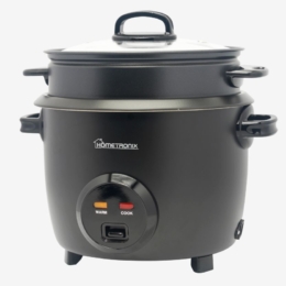 Hometronix 2.8L Rice Cooker with Thermostat – Matte Black, Non-Stick Inner Pot, Keep Warm Function, Glass Lid, Measuring Cup & Steam Tray – Perfect for Fluffy Rice, Vegetables & One-Pot Meals (Copy)