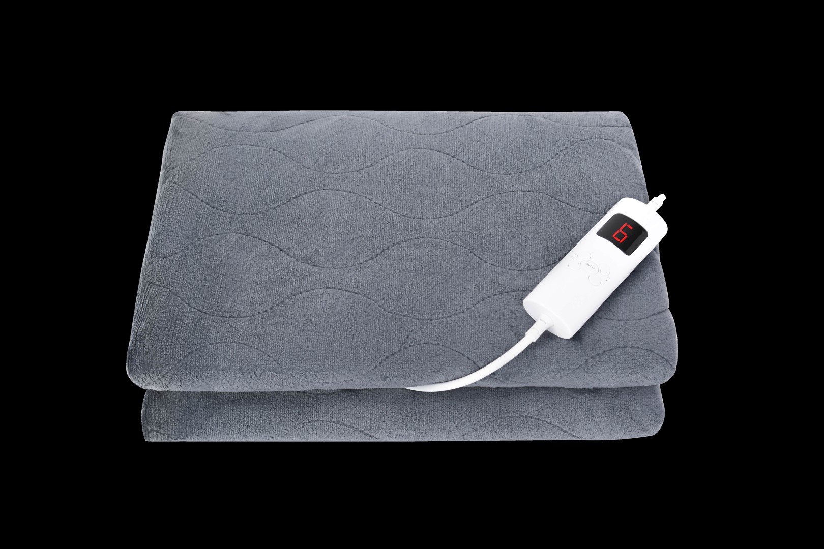 Hometronix Luxurious Electric Heated Throw Double Blanket – Grey Fleece, 160 x 130cm, 6 Heat Settings, LED Controller, Auto Shut-Off, Energy Efficient, Cozy Sofa & Bed Blanket