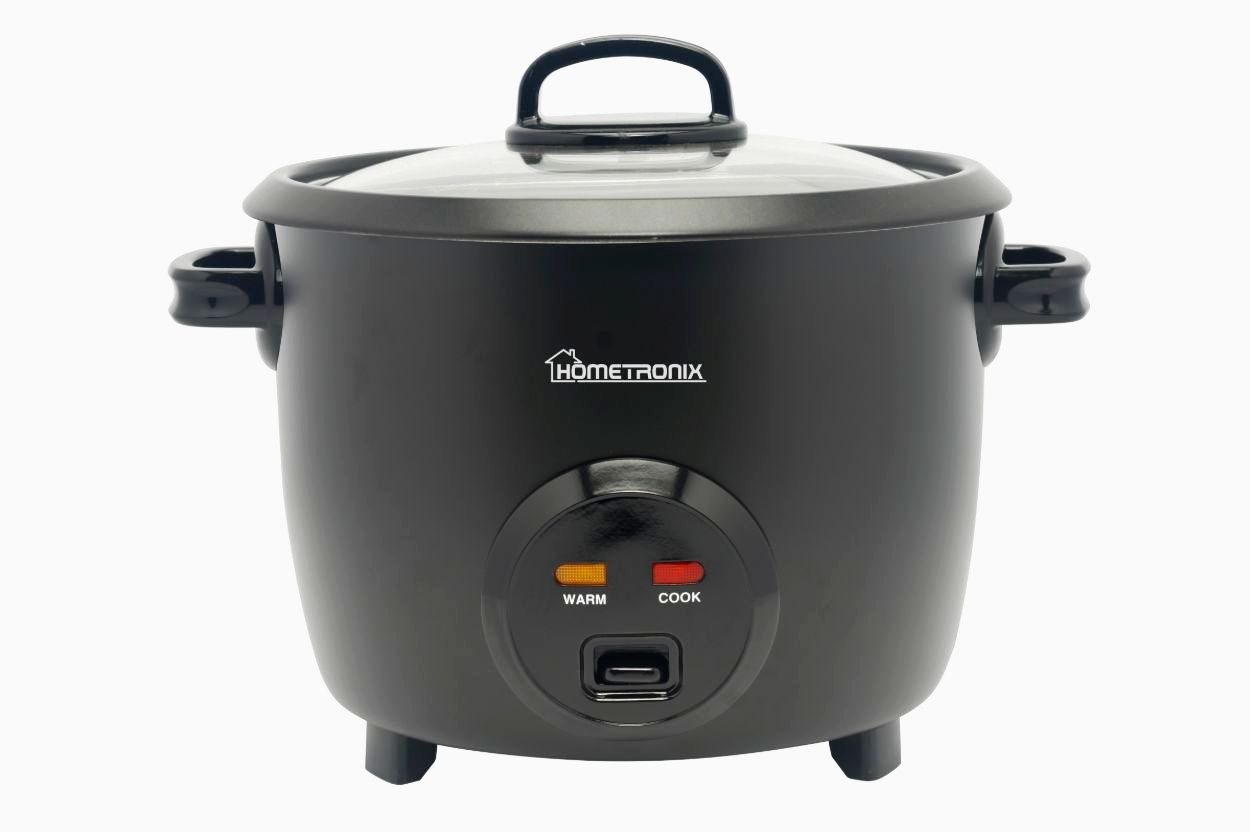 HomeTronix 2.8L Rice Cooker with Thermostat – Matte Black, Non-Stick Inner Pot, Keep Warm Function, Glass Lid, Measuring Cup & Steam Tray – Perfect for Fluffy Rice, Vegetables & One-Pot Meals - Image 5