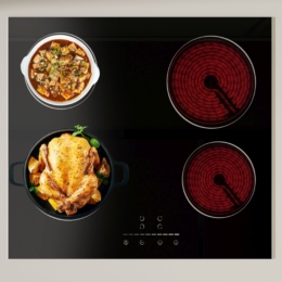 HomeTronix 4 Zone Ceramic Hob – 60cm Built-in Electric Hob | 6000W 9 Power Levels| Touch Control | Timer | Safety Lock | Residual Heat Indicator | Easy Clean Black Glass Surface