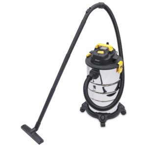 HomeTronix 30L Wet & Dry Vacuum Cleaner Powerful Suction | Stainless Steel Tank | HEPA Filter | 10M Cable | Quiet ≤80dB | For Home, Car, Garage, Workshop & Construction Cleaning