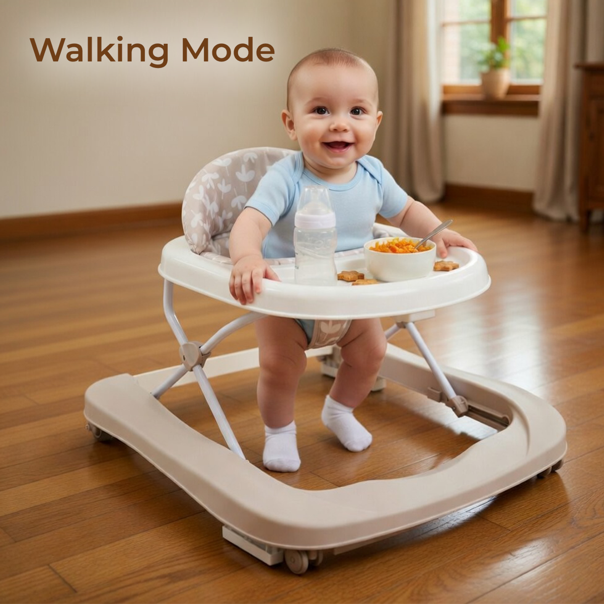 4-in-1 Baby Walker with Activity Centre, Push-Along Walker, Adjustable Height - Image 9