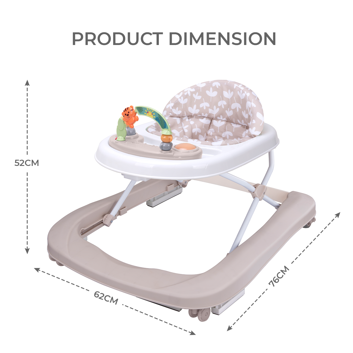 4-in-1 Baby Walker with Activity Centre, Push-Along Walker, Adjustable Height - Image 7