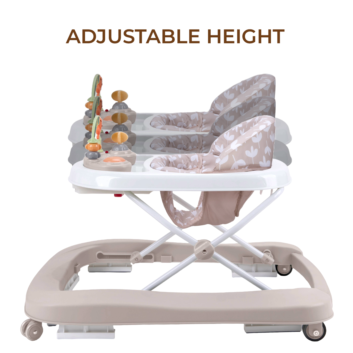 4-in-1 Baby Walker with Activity Centre, Push-Along Walker, Adjustable Height - Image 2