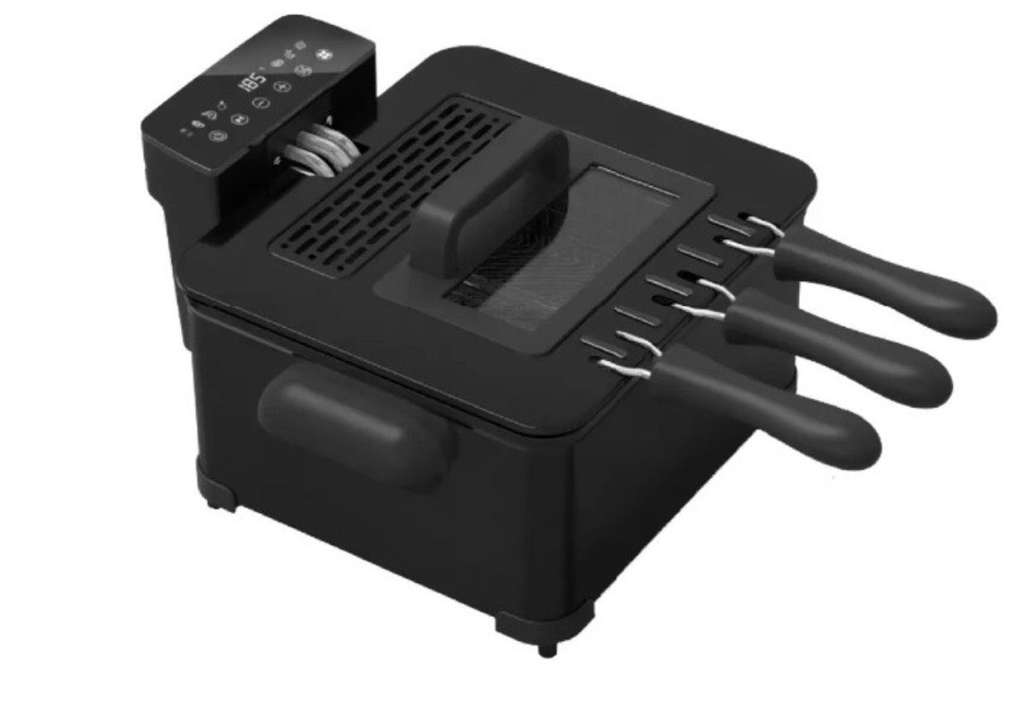 HomeTronix Digital Deep Fat Fryer 5L, 2000W Electric Digital Touch 60-Minute Timer