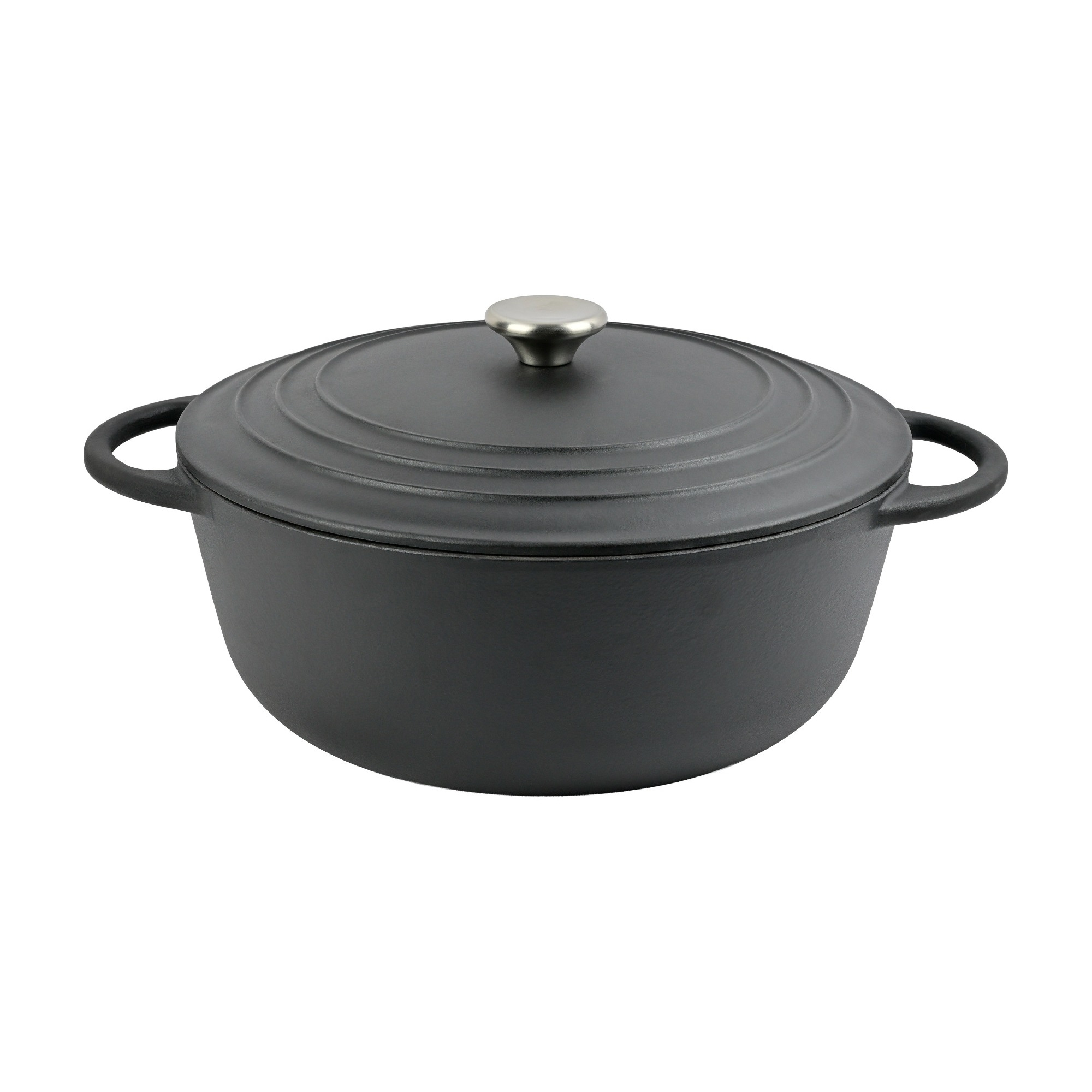 HomeTronix Enamelled Cast Iron Dutch Oven Pot with Lid – 8.2L Large Casserole Dish – Ceramic Cooking Pot for Bread Baking, Roasting, Braising, Slow Cooking & Stews – 32cm Black Safe up to 260°C