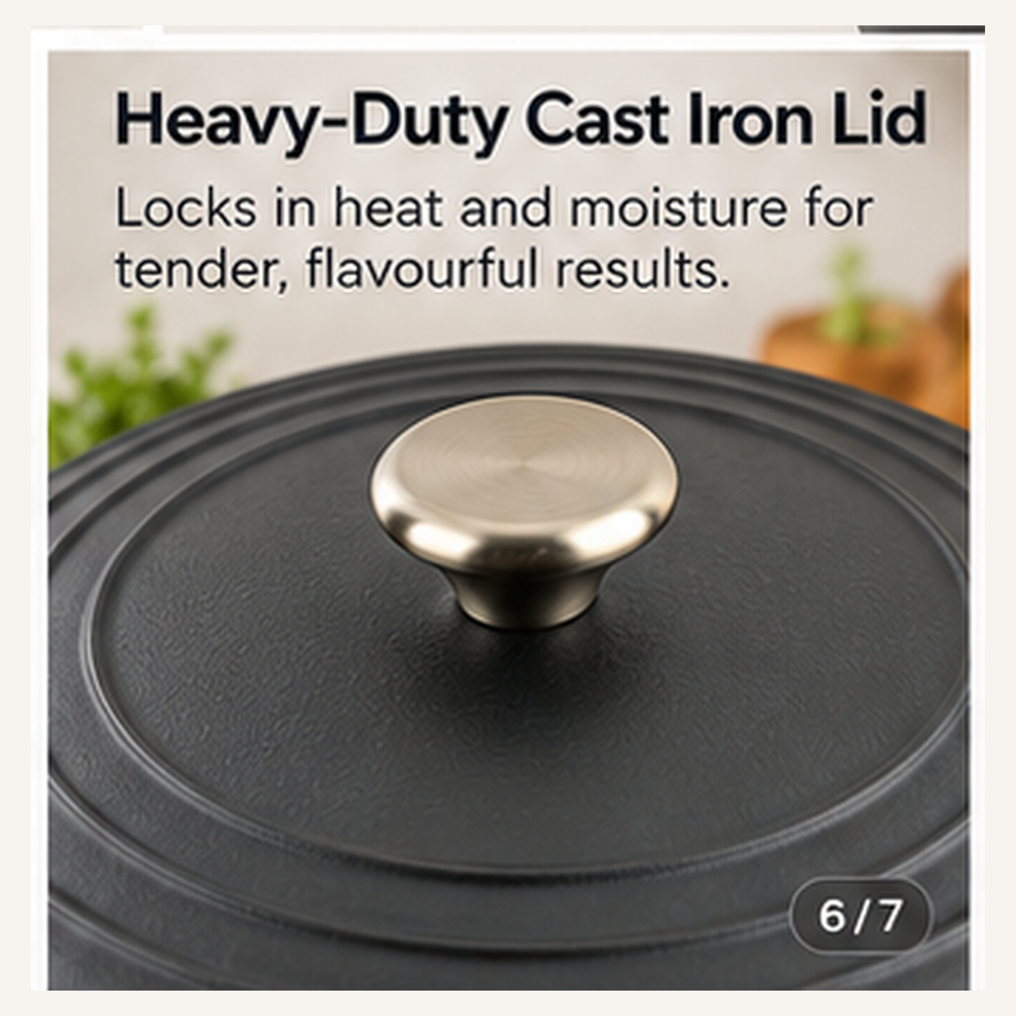 HomeTronix Enamelled Cast Iron Dutch Oven Pot with Lid – 8.2L Large Casserole Dish – Ceramic Cooking Pot for Bread Baking, Roasting, Braising, Slow Cooking & Stews – 32cm Black Safe up to 260°C - Image 3